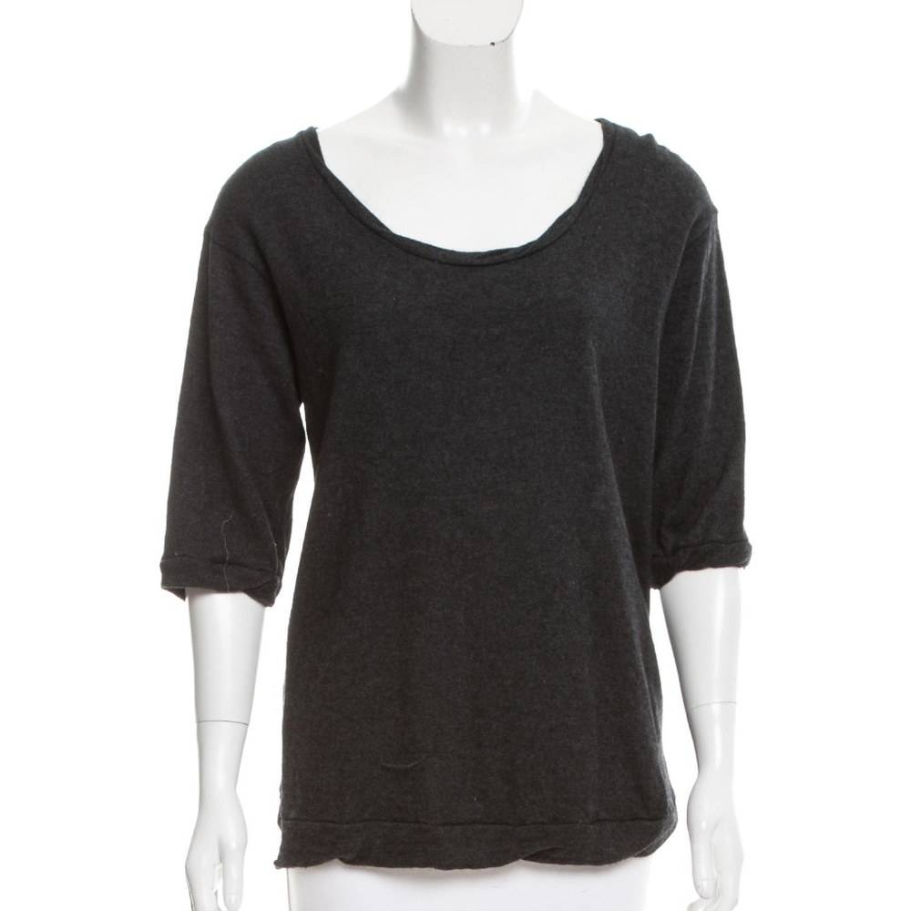 UNCONDITIONAL SHEER-PANELED WOOL TOP